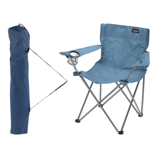 chaise de camping pliante, bleue, 51 x 42 x 81 cm