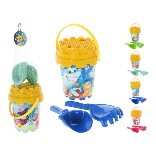 seau de plage 4 pièces, modèles variés