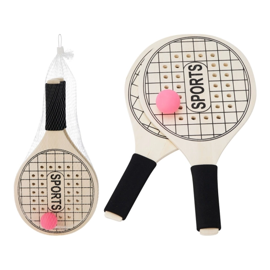 raquettes de plage en bois, 375 x 195 x 8 mm