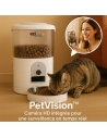 distributeur croquettes connectã© - camã©ra hd - programmable - double alim sec eau - secours pile - blanc - eziclean