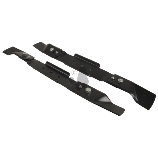 kit 2 lames pour tracteur villa 107cm, park 107cm de 2000 à 2007. origine stiga. longueur: 580mm, alésage 10mm, entraxe 8,5 x 82