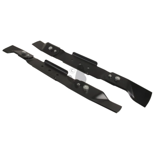 kit 2 lames pour tracteur villa 107cm, park 107cm de 2000 à 2007. origine stiga. longueur: 580mm, alésage 10mm, entraxe 8,5 x 82