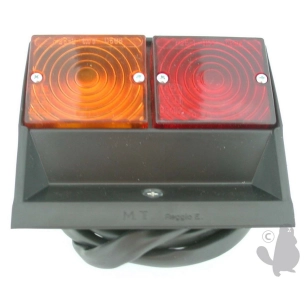 feu arrière gauche incliné 45° adaptable - l: 120mm, h: 100mm -pl