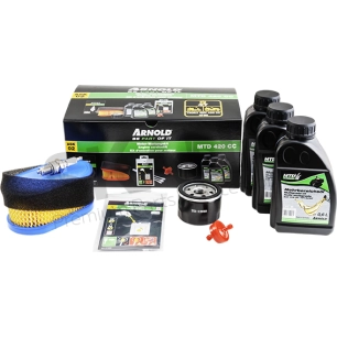 kit entretien autoportée arnold. pour moteurs mtd thorx ohv 420 cc ( 4p90 ). composé de : 3 bidons d'huile sae 10w30 de 0,6 l -