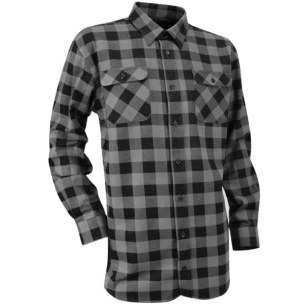 Chemise Pocker Ml 100% Coton Flanelle Carreau Gris 190g/M2 - Taille 2