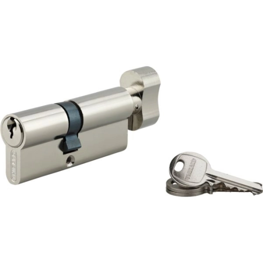 cylindre profile serie eco nickele a bouton double 40 x 40 mm - 3 cles