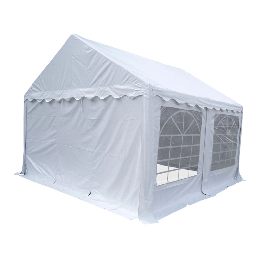 Pavillon - tonnelle de jardin blanc pour 21 personnes dimensions 5 x 4 x 2,85 mètres