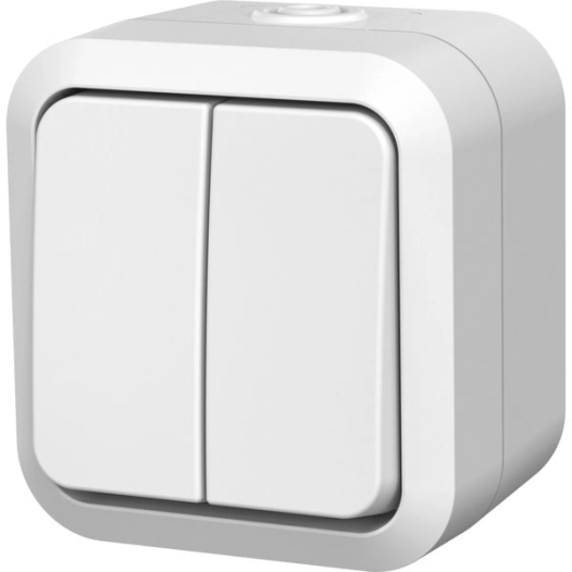 double interrupteur va et vient blanc aqua pro ip55