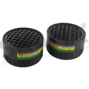 lot de 2 cartouches filtrantes avec fixation à vis pour demi-masque de protection 9809343. catégorie a1 b1 e1 k1 contre vapeurs