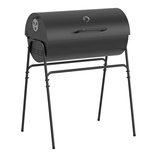 barbecue à charbon de bois xl avec couvercle, noir, 83 x 58 x 103,3 cm