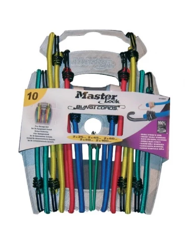 Master Lock- Jeu De 10 Sandows (toutes Tailles) Capacité Max : 54 Kg - OUTIFRANCE