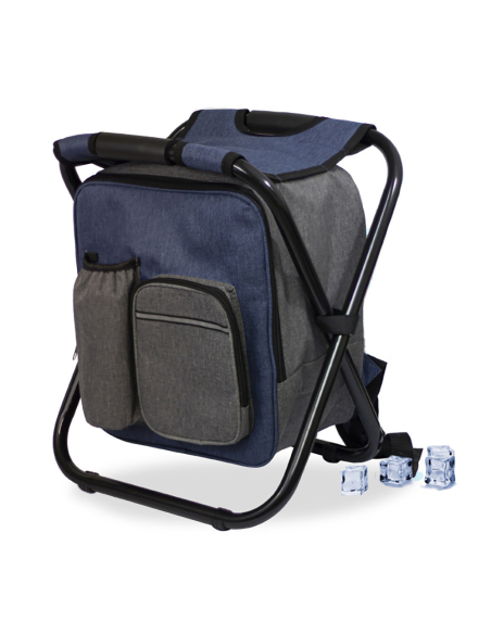 Glacière Tabouret Bicolore 20L, double fonction assise et fraîcheur - COOLERBAG