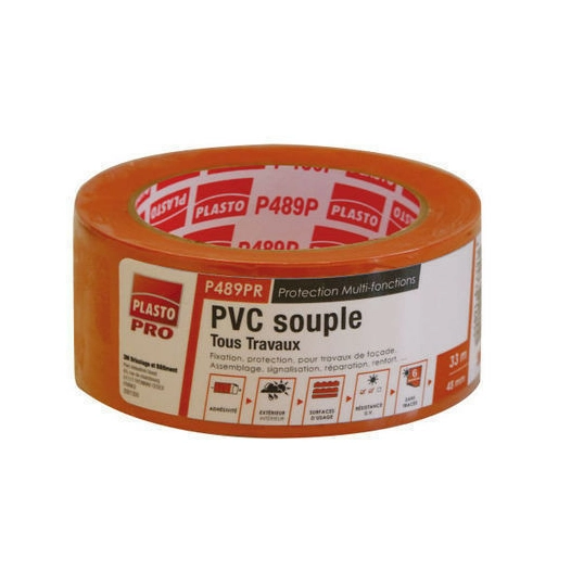 ruban multifonctions p489pr pvc souple 33mx48mm ruban multifonctions p489pr pvc souple 33mx48mm - plasto