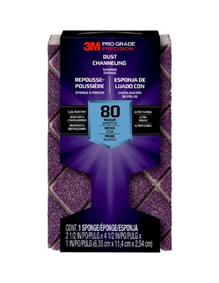 éponge abrasive pro grade précision grain 80 éponge abrasive pro grade précision grain 80 - 3m