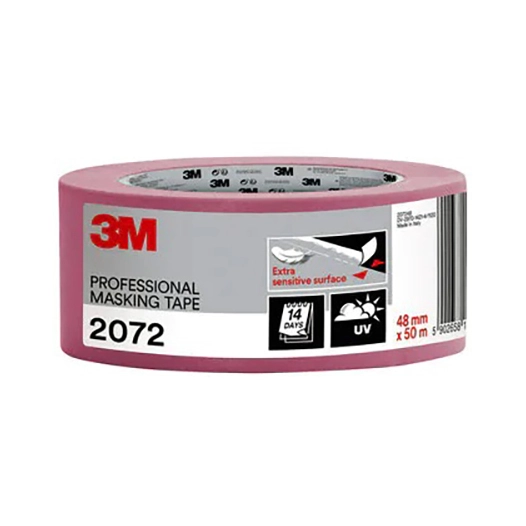 2072 adhésif de masquage rose surfaces délicates 50 m x 48 mm 2072 adhésif de masquage rose surfaces délicates 50 m x 48 mm - 3m