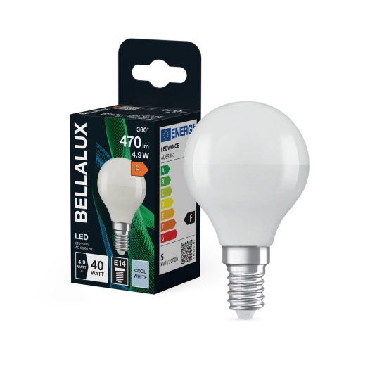 ampoule led opaque poire e14 4.9w 470 lm blanc froid ampoule led opaque poire e14 4.9w 470 lm blanc froid - bellalux