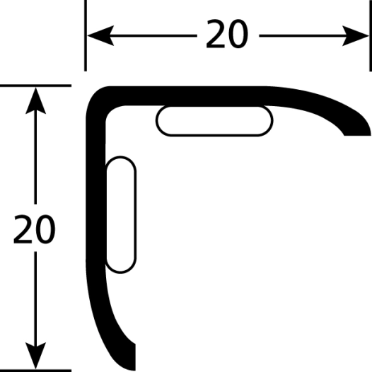 cornière d'angle métallique adhésif 20x20 mm cornière d'angle métallique adhésif 20x20 mm - romus