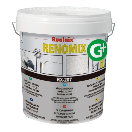 rx-207g+ renomix - enduit façade garnissant fibré et très texturé en poudre 15 kg rx-207g+ renomix - enduit façade garnissant fi