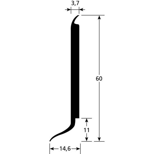 plinthe pvc semi-rigide romuflex 60mmx3m plinthe pvc semi-rigide romuflex 60mmx3m - romus