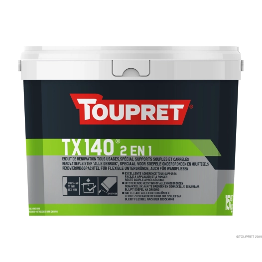 tx140 enduit supports souples et carrelés 2 en 1 seau 15 kg tx140 enduit supports souples et carrelés 2 en 1 seau 15 kg - toupre
