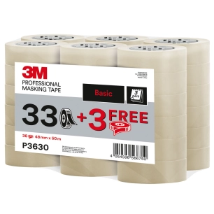 lot de 33+3 rouleaux de masquage professionnel p3630 50 m x 48 mm lot de 33+3 rouleaux de masquage professionnel p3630 50 m x