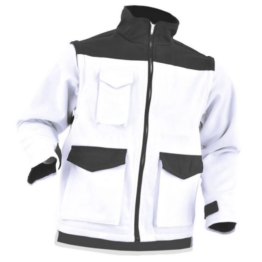 blouson manches amovibles blanc/gris blouson manches amovibles blanc/gris - vepro