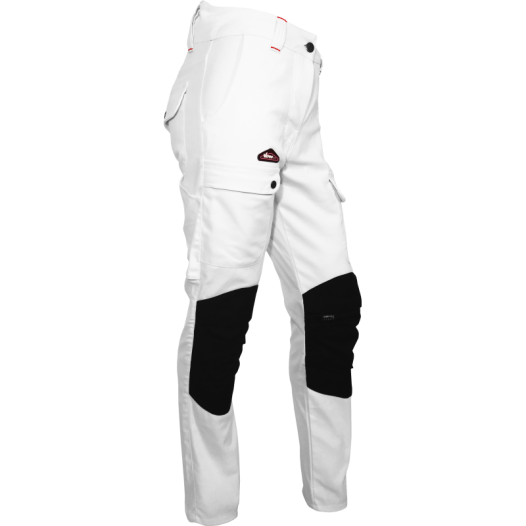 pantalon style blanc coupe femme avec genouillères pantalon style blanc coupe femme avec genouillères - vepro