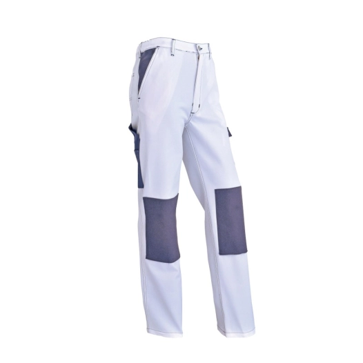 pantalon confort blanc-gris avec genouillères pantalon confort blanc-gris avec genouillères - vepro