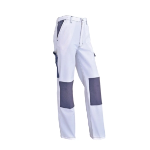 pantalon confort blanc-gris avec genouillères pantalon confort blanc-gris avec genouillères - vepro