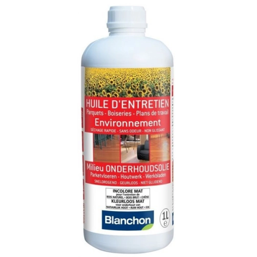 1 huile d'entretien environnement incolore mat - biosourcée huile d'entretien environnement incolore mat - biosourcée - blanchon