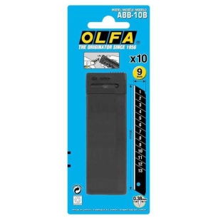 etui 10 lames de cutter olfa noires abb-10b 9 mm etui 10 lames de cutter olfa noires abb-10b 9 mm - l'outil parfait