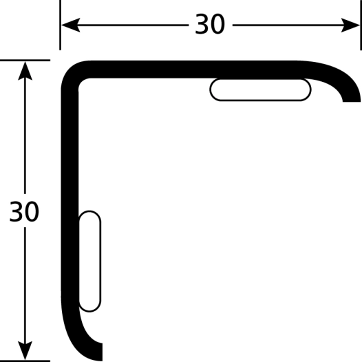 cornières d'angle métallique adhésif 30x30 mm cornières d'angle métallique adhésif 30x30 mm - romus