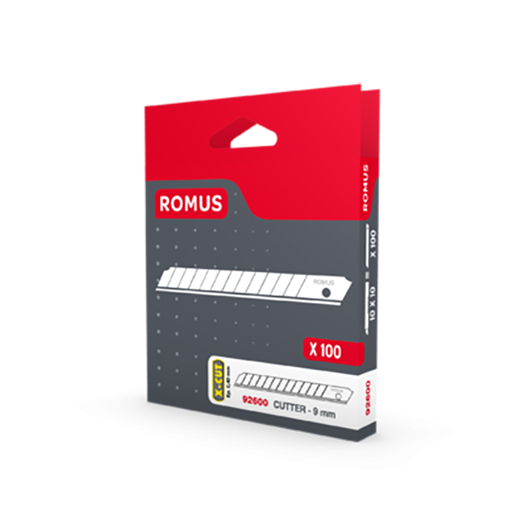 Lames cutter ROMUS 9mm standards distributeur de 100 lames - ROMUS