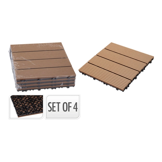 dalles imitation bois pour terrasse, 30 x 30 cm, 4 pièces