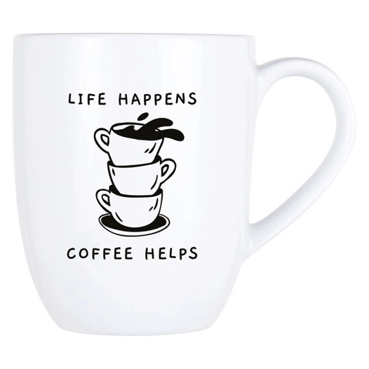 cosy mug 53cl life happens- coffee helps d9,8xh11,9cm - cosy et trendy billiet