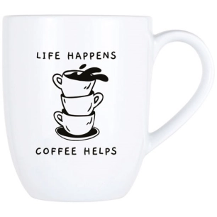 cosy mug 53cl life happens- coffee helps d9,8xh11,9cm - cosy et trendy billiet