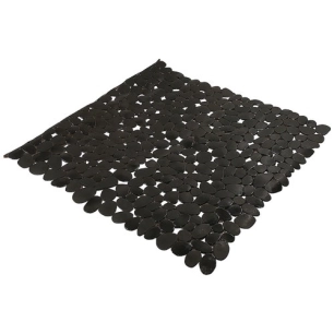 tapis fond de douche pvc galets noir 52 x 52 cm - frandis