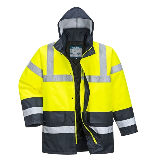 es1 essential contrast jacket - taille xxl - jaune/marine - portwest