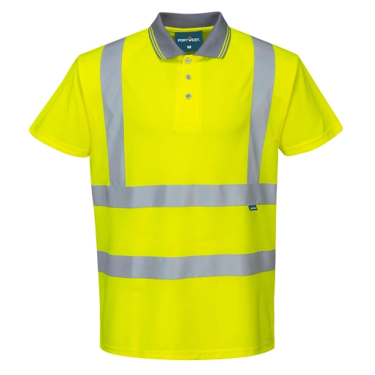 es1 essential hv poloshirt s/s - taille m - jaune - portwest