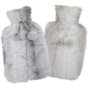 bouillotte 55 % caoutchouc housse aspect fourrure 1.7 l - mondex