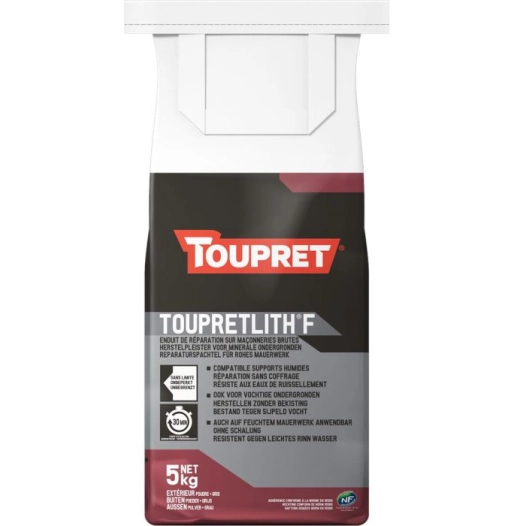 touprelith f enduit de réparation maçonnerie sac 5 kg touprelith f enduit de réparation maçonnerie sac 5 kg - toupret