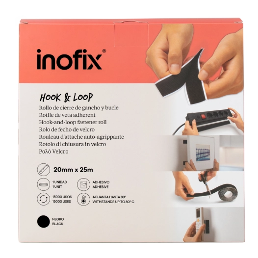 bande velcro auto-agrippant rouleau 20 mm x 25 m bande velcro auto-agrippant rouleau 20 mm x 25 m - inofix