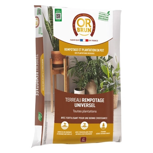 Terreau rempotage universel UAB 6 litres - OR BRUN