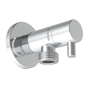 robinet d'angle modèle deco avec poignée ronde, argenté, ½ x 3/8 po