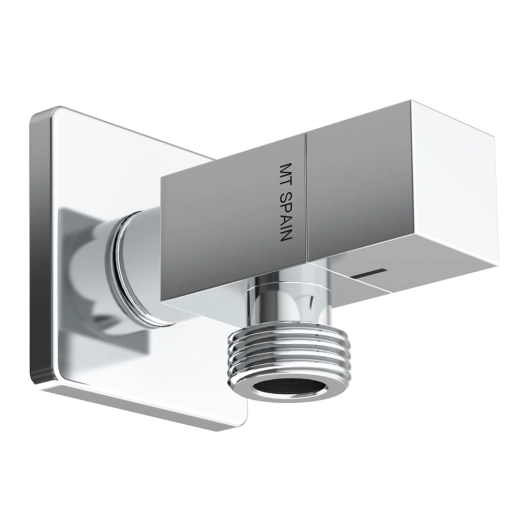 robinet d'angle modèle deco avec poignée carrée, argenté, ½ x ½ po