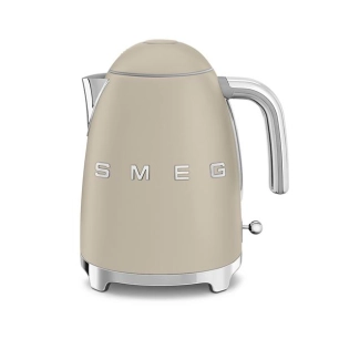 bouilloire 1,7 l 7 tasses - 2400 w - filtre inox - arrãªt auto 100â°c - base 360â° - corps inox - beige lin - smeg pem