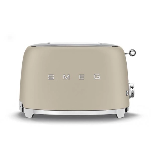 toaster 2 fentes 36 mm - 6 niv bruniss - 950 w - rã©ch dã©cong bagel - ejection auto - tiroir inox - beige lin - smeg pem