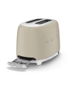 toaster 2 fentes 36 mm - 6 niv bruniss - 950 w - rã©ch dã©cong bagel - ejection auto - tiroir inox - beige lin - smeg pem