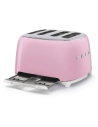 toaster 4tranches annees 50 6niveaux 3prog acier embouti rose - smeg pem