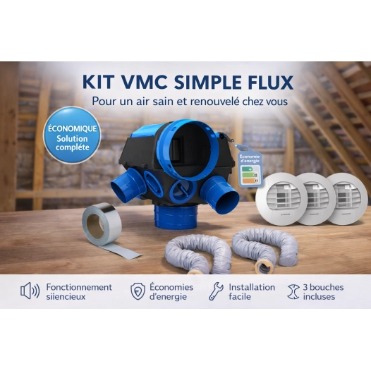 Kit complet gaines et vmc hygrocosy 412320 très basse consommation t3-t7 atlantic